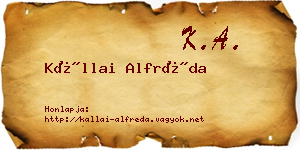 Kállai Alfréda névjegykártya